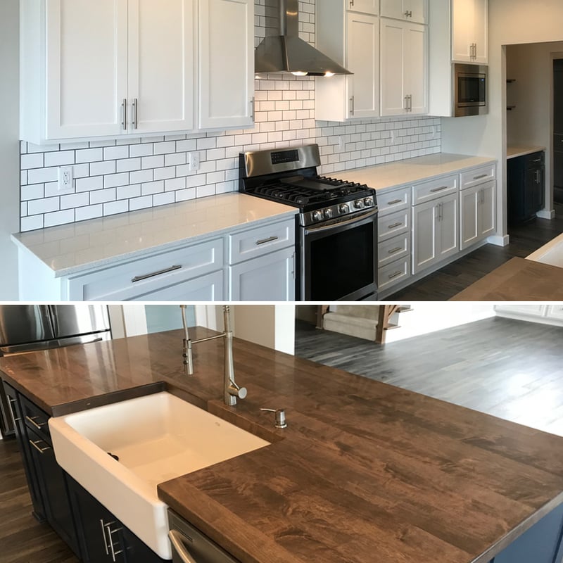 kitchen cabinets and island