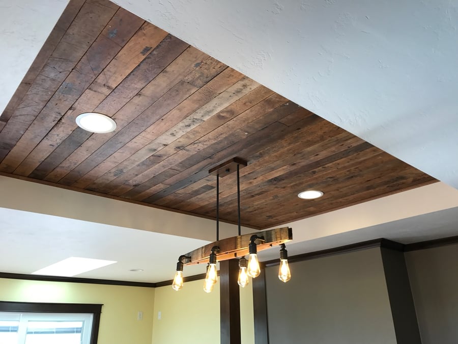 Wood Panel Tray Ceiling