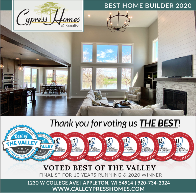 2020 “Best of the Valley” Awarded to Cypress Homes Cypress Homes